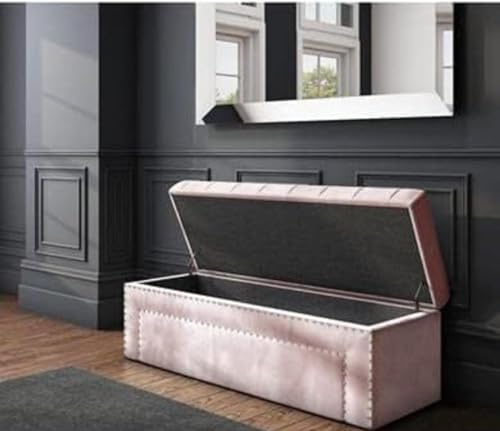 Image of Sofa Couch Poufffe Storage 50 inch Inches Ottoman Tufted seat with Storage Bench Multipurpose Seater for Living Room Guest Room Office