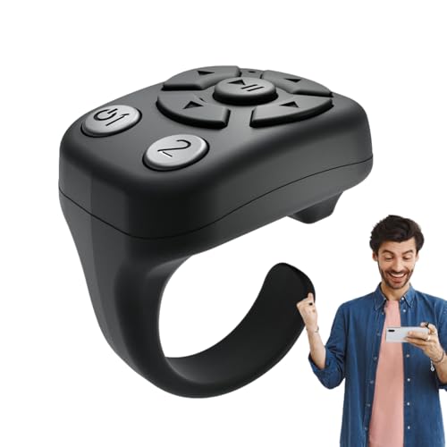 Control Remoto de Pulgar para teléfono | Obturador Remoto inalámbrico para teléfono Celular, Obturador Selfie para fotografía, Ajuste de Volumen, me Gusta automáticamente, de página