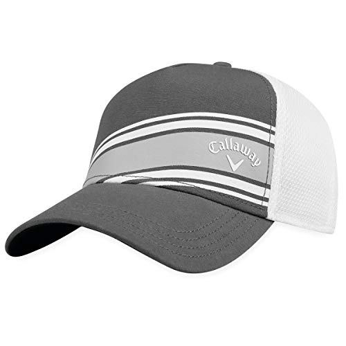 Callaway Golf Headwear Hat Stripe Mesh Mens Headwear), Charcoal/White, Adjustable