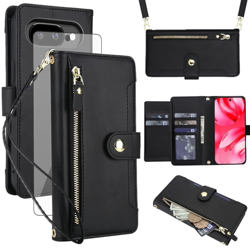 Pochette téléphone Google Pixel 9A pour femmes avec dragonne et porte-monnaie