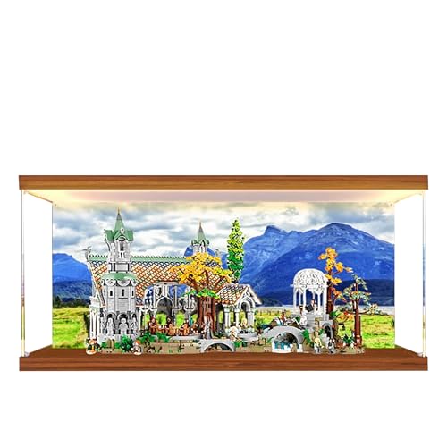 Acrylic Display Case for Lego 10316 Rivendell Castle in The Valley Model, 3mm Dustproof Display Box, Display Case Compatible with Lego 10316(Model Not Included) (Background 3MM A)
