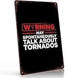 Tornado Warning Vintage Metal Wall Art Signs 8X12 Inch