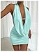 SOLY HUX Women's Sexy Deep V Neck Halter Bodycon Mini Dress Sleeveless Party Club Dresses Plain Blue Small