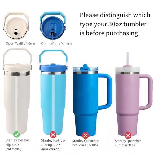 Image of Replacement Straws - Only Compatible with 30 oz & 64 oz (Old Model) Stanley IceFlow Flip Straw Tumbler-Accessories included 6 Straws,1 Cleaning Brush
