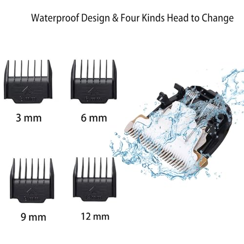 Highdas Dog Clippers for Grooming Low Noise, Cordless Electric Dog Grooming Kit Clippers Rechargeable, Quiet Dog Shaver, Pet Hair Trimmer Kit for Dogs & Cats (Gold)