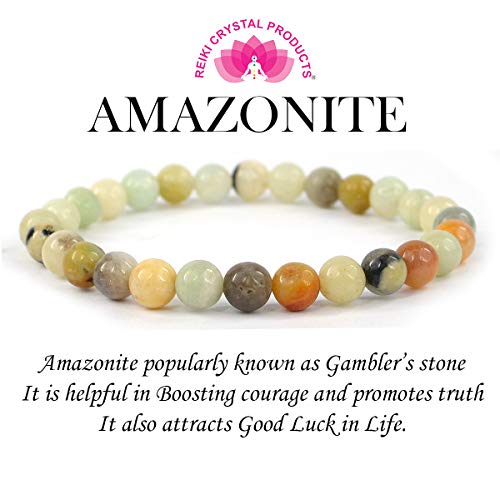 Image of Reiki Crystal Products Natural Crystal Stone Bracelet 6 mm Round Beads for Men & Women | Gemstone Jewellery Bracelet | Reiki Charged | Multiple Stone Variants Available