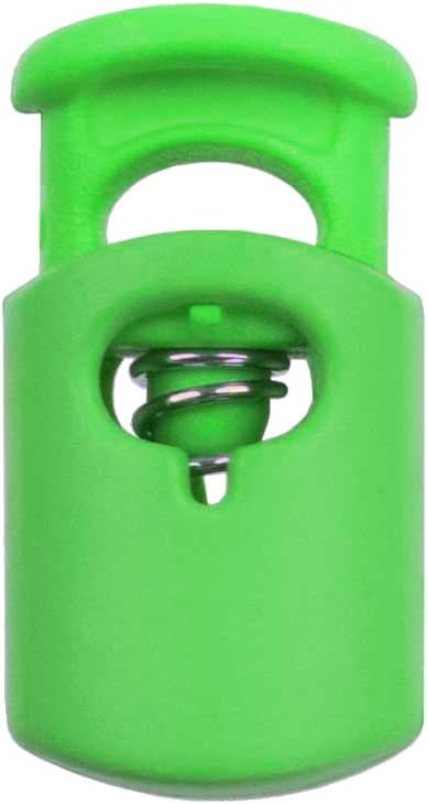 Cord Lock Clamp - (500 Pack, Lime Green) - Heavy-Duty Industrial Plastic Single Hole Cord Toggle End