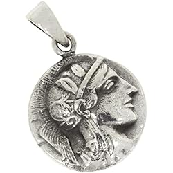 Colgante Moneda Réplica de la antigua moneda griega colgante de plata 925
