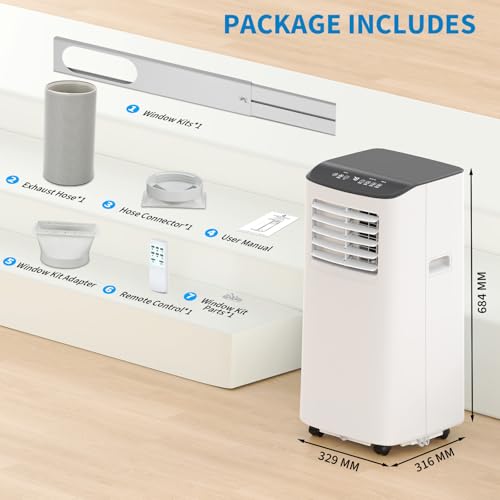 Garvee 8,000 BTU Portable Air Conditioner, 3-in-1 Portable AC Unit with Remote Control, Cool, Dehumidifier & Fan Modes for Rooms up to 350 sq.ft, with Sleep Mode, 24 Hours Timer, and Window Kit by Garvee - Used condition - Image 2