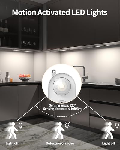 Image of Motion Sensor Dimmable Under Cabinet Lighting, 6000K 12-inch 3 Pack