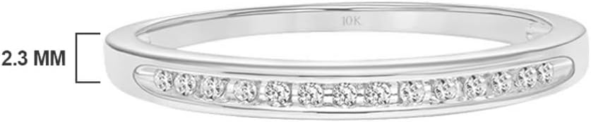 Brilliant Expressions 10K Yellow Gold 1/20 Cttw Conflict Free Diamond Channel-Set Wedding or Anniversary Band (I-J Color, I2-I3 Clarity)