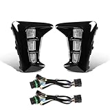 EPFXVJKLY LED Fog Lamps Compatible For Kia Pegas 2018 2019 2020 DRL Daytime Running Lights Dynamic Yellow Turn Signal Lamp Car Accessories 12V(3 Functions B)