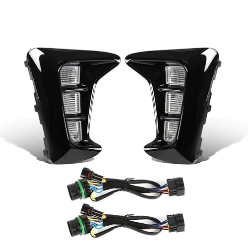 EPFXVJKLY LED Fog Lamps Compatible For Kia Pegas 2018 2019 2020 DRL Daytime Running Lights Dynamic Yellow Turn Signal Lamp Car Accessories 12V(3 Functions B)