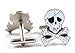 Gemelolandia | Boutons de Manchette en forme de tête de mort squelette Pirate blanc Blanc/Noir | Pour Hommes et Garçons | Cadeaux Pour Mariages, Communions, Baptêmes et Autres Événements