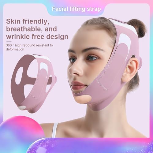 face lift prevent sagging chin up mask v shaped face mask chin strap for sleeping v-line maskjawline shaperlilacm