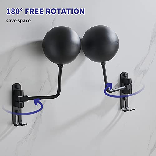 Motorcycle Helmet Rack, Helmet Holder Wall Mount Helmet Stand 180 Degree Rotation Metal With Hooks, Motorcycle Accessories Helmet Hanger For Coats, Caps, Football Baseball And Rugby Helmet Accessories #TOP4