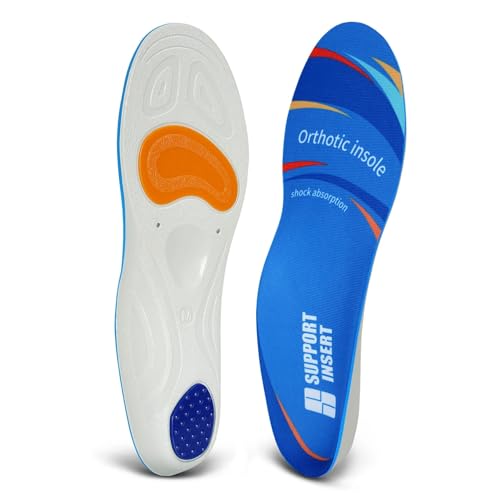 SUPPORTINSERT Gel Insole Plantar Fasciitis Relief Flat Feet Arch Support Inserts Sports Running Men Women Orthotics Insoles Standing All-Day, Work Boot Shoe Insert