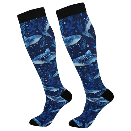 Image of Fisyme Socks for Women Men, Warm Comfort Athletic Crew Running Hiking Cycling Compression Socks