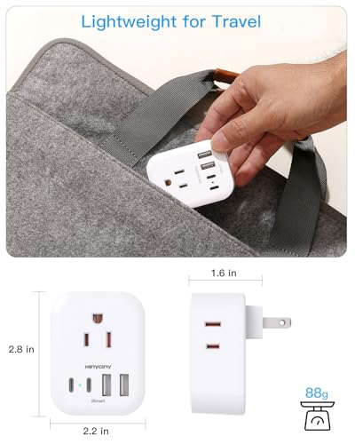 Image of US to Japan Plug Adapter, HANYCONY Japan Outlet Adapter for Travel 2 Pack