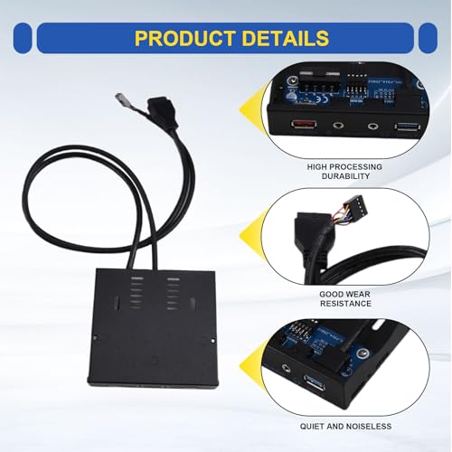 Conector frontal USB 3.0 de 19 pines para transferir datos y conectar auriculares 5