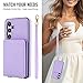 Asuwish Phone Case for Samsung Galaxy S24 FE 5G Wallet Cell Cover with Tempered Glass Screen Protector Wrist Crossbody Strap RFID Blocking Stand Credit Card Holder S 24 EF AI S24FE 24S Women Purple