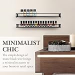 MyGift 16 Inch Wall Mounted Black Metal Nail Polish and Essential Oil Display Shelves, Kitchen Hanging Racks for Seasoning Shakers or Spice Jars, Set of 5 - Image 4