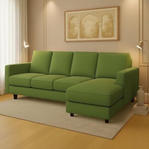 Image of The MM Furniture store Premium Fabric Sofa - Olive (5 Seater - RHS)