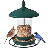 Bird Feeder for Outdoors - 360° Feeding Perch. Green