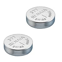 2 x Renata 377 Quecksilberbatterie für Uhren, SR626SW, Silberoxid Uhrenbatterie, 1,55 V, silberfarben