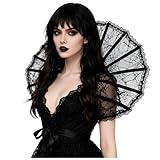 L'VOW Women Black Lace Victorian Collar Gothic Stand Up Vampire Collar Halloween Masquerade Cosplay(Black)