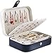 Produktbild LMZJDI Tragbare Mini-Schmuck-Kasten, Klein-Spielraum-Organisator PU-Leder-Aufbewahrungstasche for Ringe Ohrringe Halskette Armbänder, for Mädchen Mutter Frauen