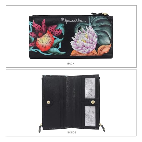 Anuschka Women's Hand-Painted Genuine Leather Two Fold RFID Blocking Wallet4