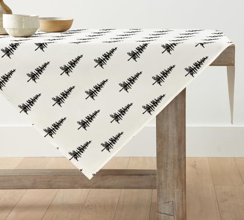 Artoid Mode Schwarz Bäume Weihnachten Tischdecke, Tischwäsche Winter...