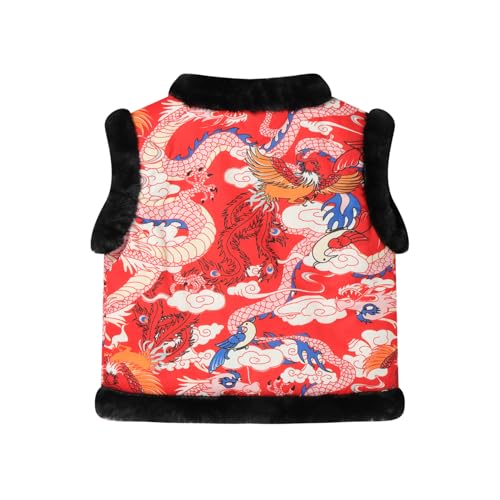 Image of Mud Kingdom Boys Girls Chinese New Year Vest Fleece Lining Sleeveless Outerwear