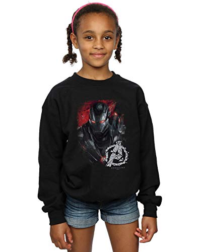Marvel Girls Avengers Endgame War Machine Brushed Sweatshirt Black 5-6 Years