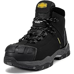Botas Larnmern LARNMERN Impermeables Botas de Seguridad Hombre S3 SRC Zapatos de Seguridad Invierno Construcción Antideslizante HRO Negro 42 EU