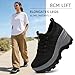 HBXDEIA Women's Chunky Platform Wedge Walking Shoes Comfort Orthopedic Fashion Knitted Breathable Sneakers for Ladies