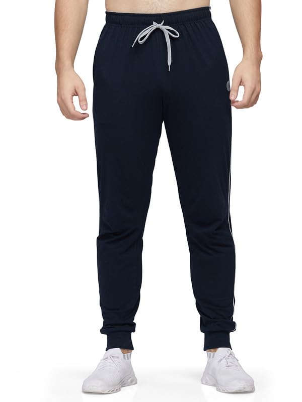 ESSA Men's Cotton Slim Fit Track Pants - Ankle Length, Solid Pattern, Elastic Waistband with Drawstring, Machine Washable, Classic Style