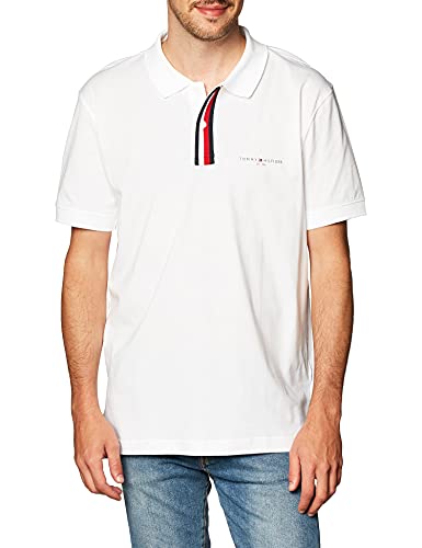 Polo blanc homme Tommy Hilfiger coupe droite S : l'élégance d'une maille piquée haut de gamme