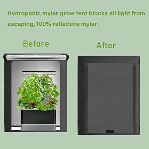 Reetsing Small Grow Tent for Aerogarden,Hydroponics Growing System Indoor Grow Tent,18.9"x13.7"x20.8"High Reflective Mylar for Hydroponics Indoor Plant - Image 3
