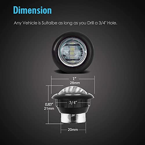 Guuzi 10er Pack Wasserdichte LED-Leuchten, LED-Unterwasserbeleuchtung, Utility-LED-Innenbeleuchtung Navigationslichter 12V(Weiß)