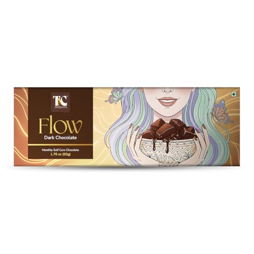 TAC Delights Flow Chocolate for Women (1 box of 5 serving bars); 1.76 oz - Premium Dark Chocolate...