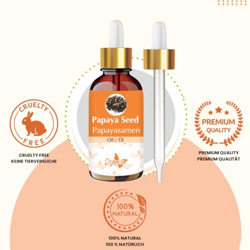 Image of Crysalis Papaya Seed Oil 15 ml (0.51 fl oz) - Lightweight Fruit Oil for Skincare, Serums & DIY Formulations