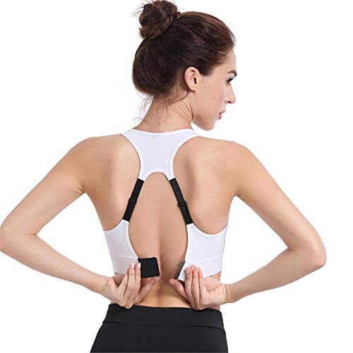 Preisvergleich Produktbild Lianhui Damen Sport-BH, feuchtigkeitsabsorbierend und schnelltrocknend, hochfest, stoßfest, abnehmbares Brustpolster Gr. 3-4Jahre, weiß
