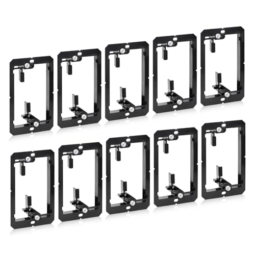 10PCS Low Voltage Mounting Bracket, 1 Gang Low Voltage Bracket, Low Voltage Wall Plate for HDMI, Coaxial, in Wall Cable Management Kit (Black)