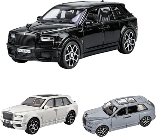 Image of Black Badge Rolls-Royce Cullinan Diecast Model Car, Black, SUV Luxury Vehicle Replica