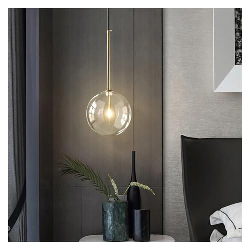 Lámparas colgantes de bola de cristal transparente modernas y candelabros de comedor 5