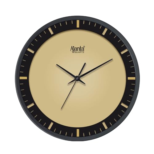 Image of Ajanta 12 Inches Silent Sweep Movement Analog Wall Clock for Home and Offices Wall Watch(Golden), Plastic