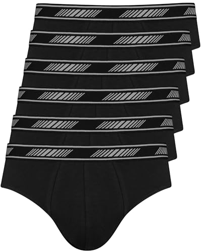 Nur Der 6er Pack 3D Flex Classic Slip aus atmungsaktiver Baumwolle Bewegungsfreiheit Männer Unterhosen Herren schwarz XL