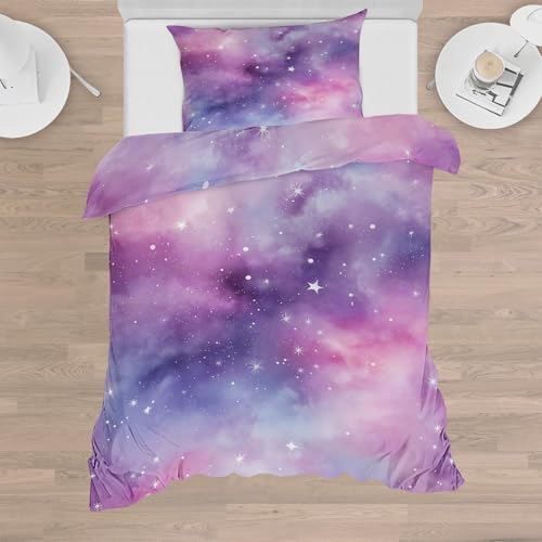 Parure de lit microfibre douce univers et espace finitions soignées avec zip u1